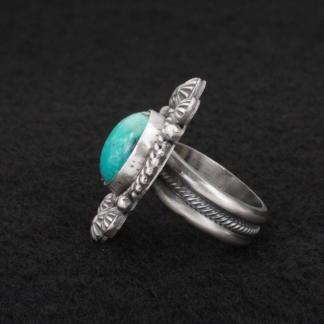 Michael Calladitto Turquoise & Sterling Silver Ring Size 7