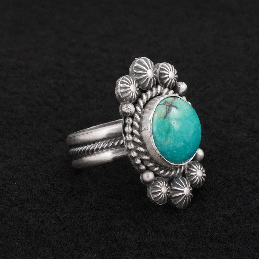 Michael Calladitto Turquoise & Sterling Silver Ring Size 7