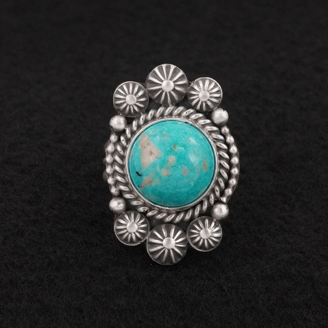 Michael Calladitto Turquoise & Sterling Silver Ring Size 8