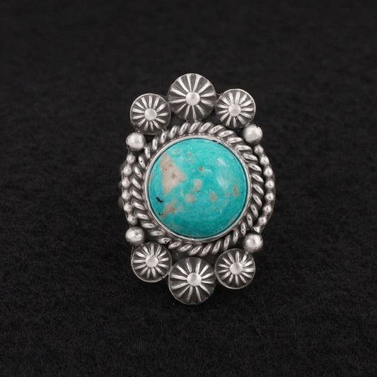 Michael Calladitto Turquoise & Sterling Silver Ring Size 8