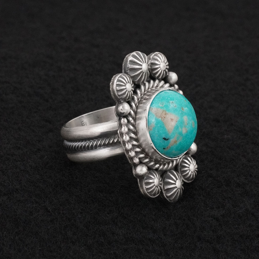 Michael Calladitto Turquoise & Sterling Silver Ring Size 8
