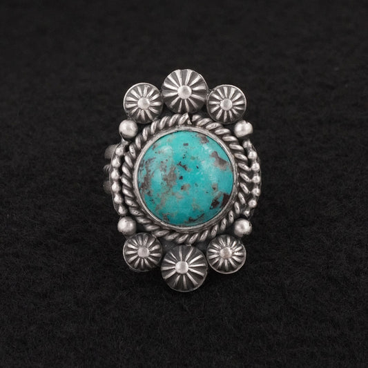 Michael Calladitto Turquoise & Sterling Silver Ring Size 9