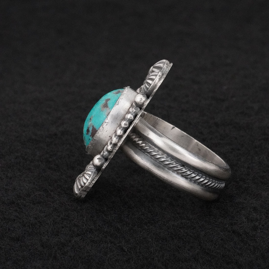 Michael Calladitto Turquoise & Sterling Silver Ring Size 9