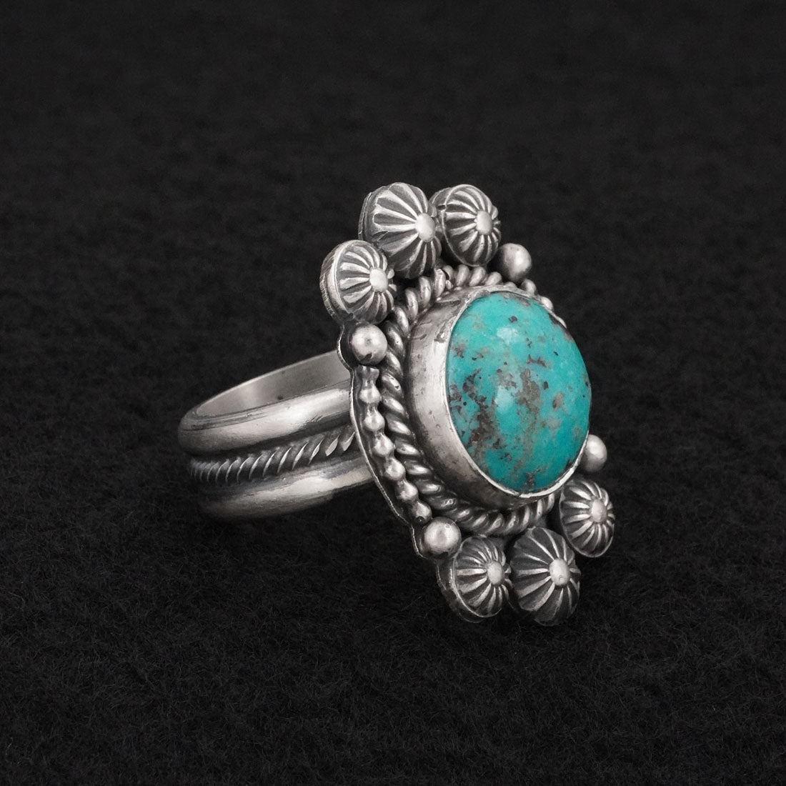 Michael Calladitto Turquoise & Sterling Silver Ring Size 9