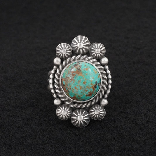 Michael Calladitto Turquoise & Sterling Silver Ring Size 8.5