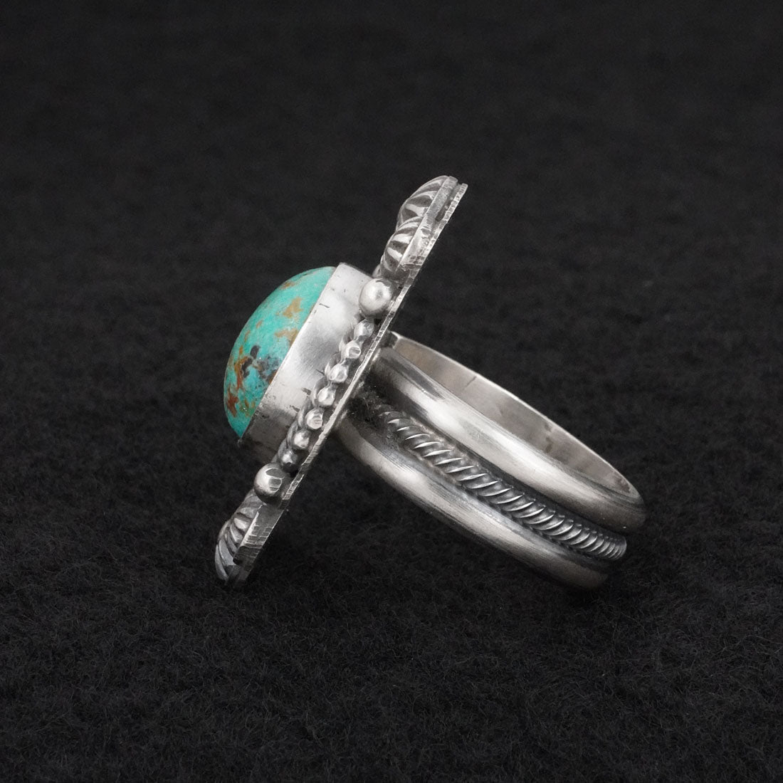 Michael Calladitto Turquoise & Sterling Silver Ring Size 8.5
