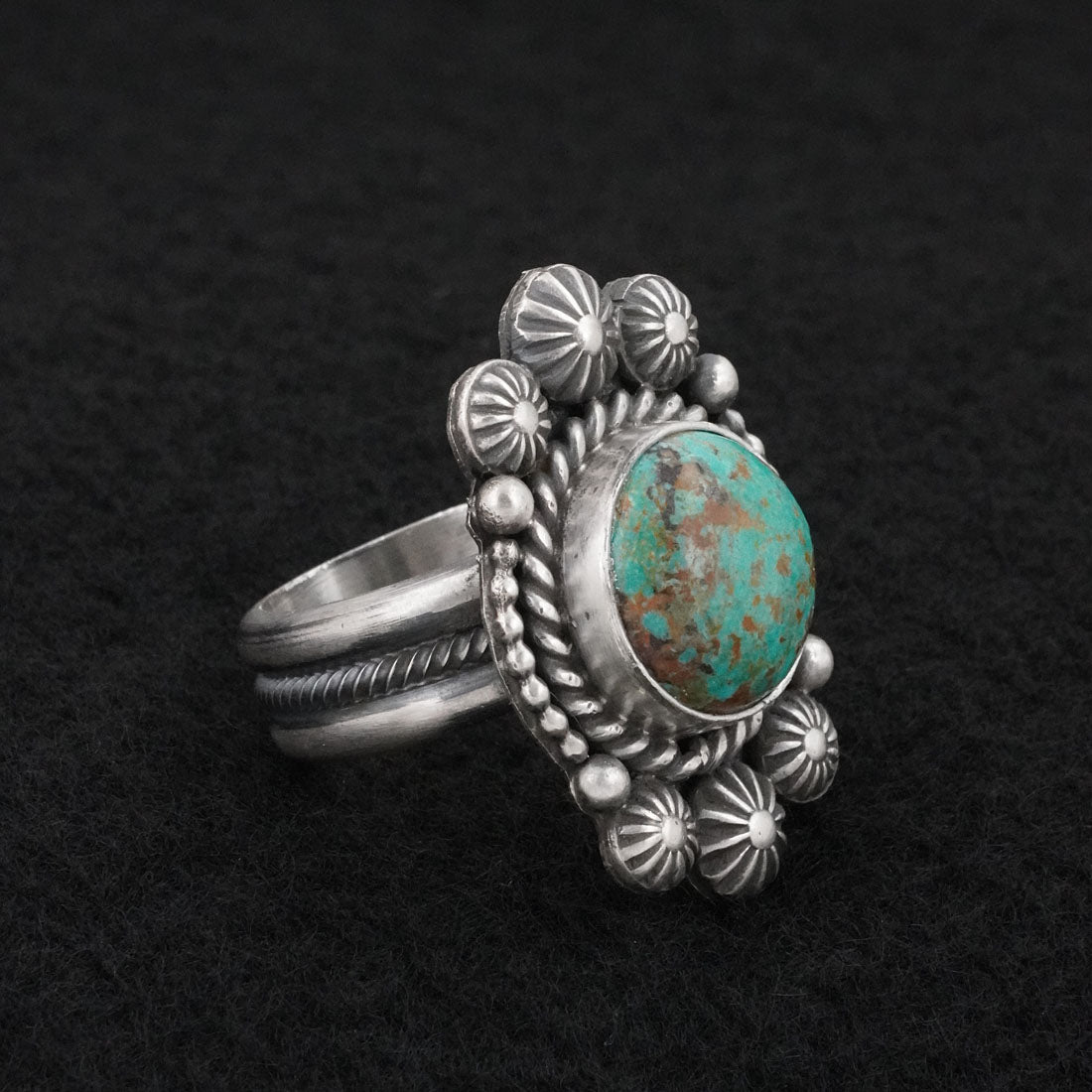 Michael Calladitto Turquoise & Sterling Silver Ring Size 8.5