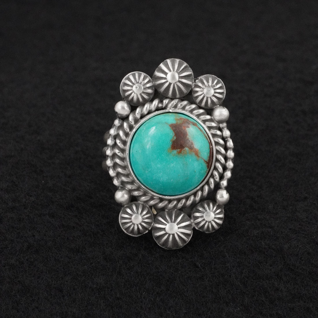 Michael Calladitto Turquoise & Sterling Silver Ring Size 8