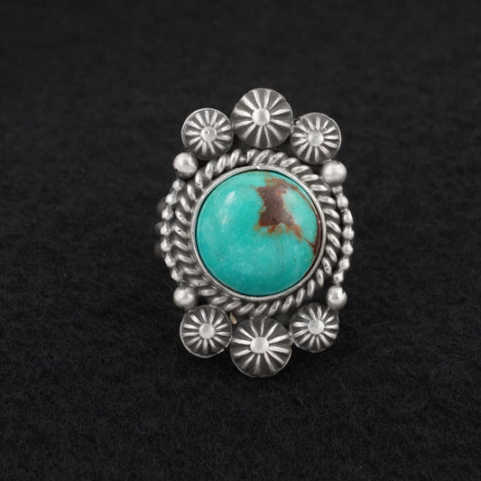 Michael Calladitto Turquoise & Sterling Silver Ring Size 8