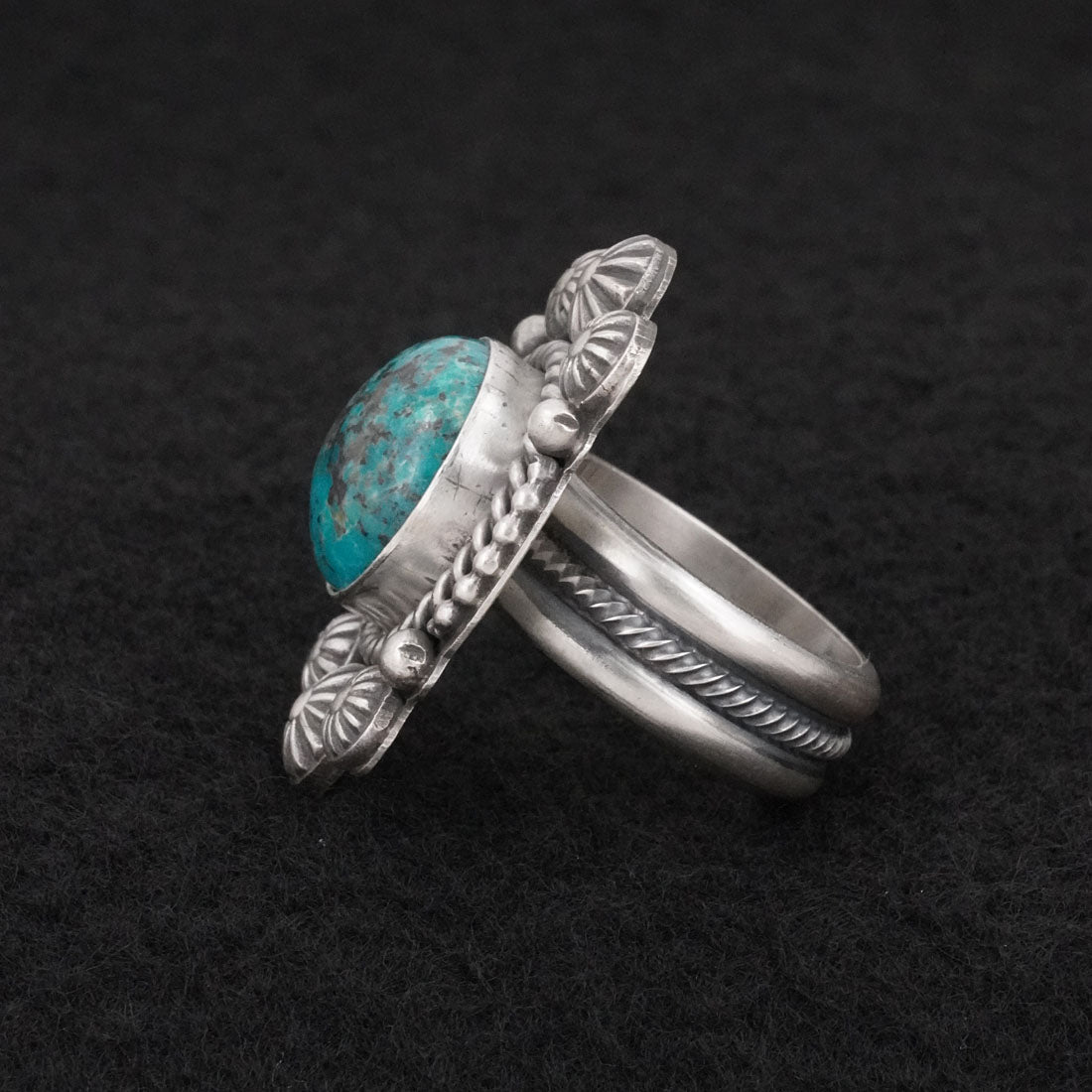 Michael Calladitto Turquoise & Sterling Silver Ring Size 7