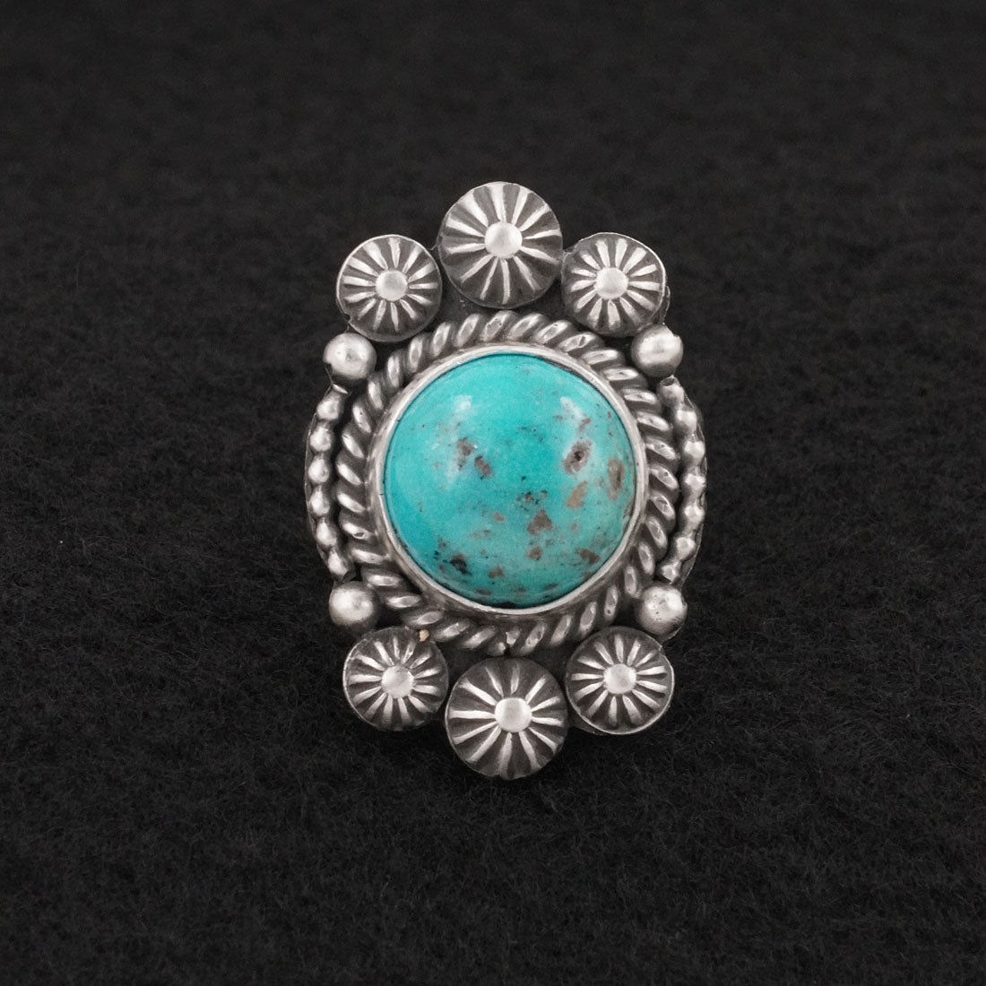 Michael Calladitto Turquoise & Sterling Silver Ring Size 8