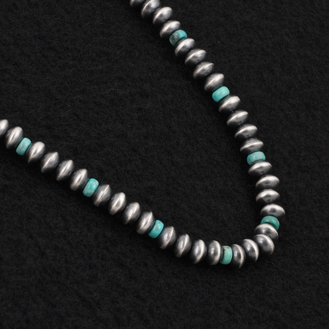 Tonisha Haley Turquoise & Sterling Silver Navajo Pearl Necklace 20"
