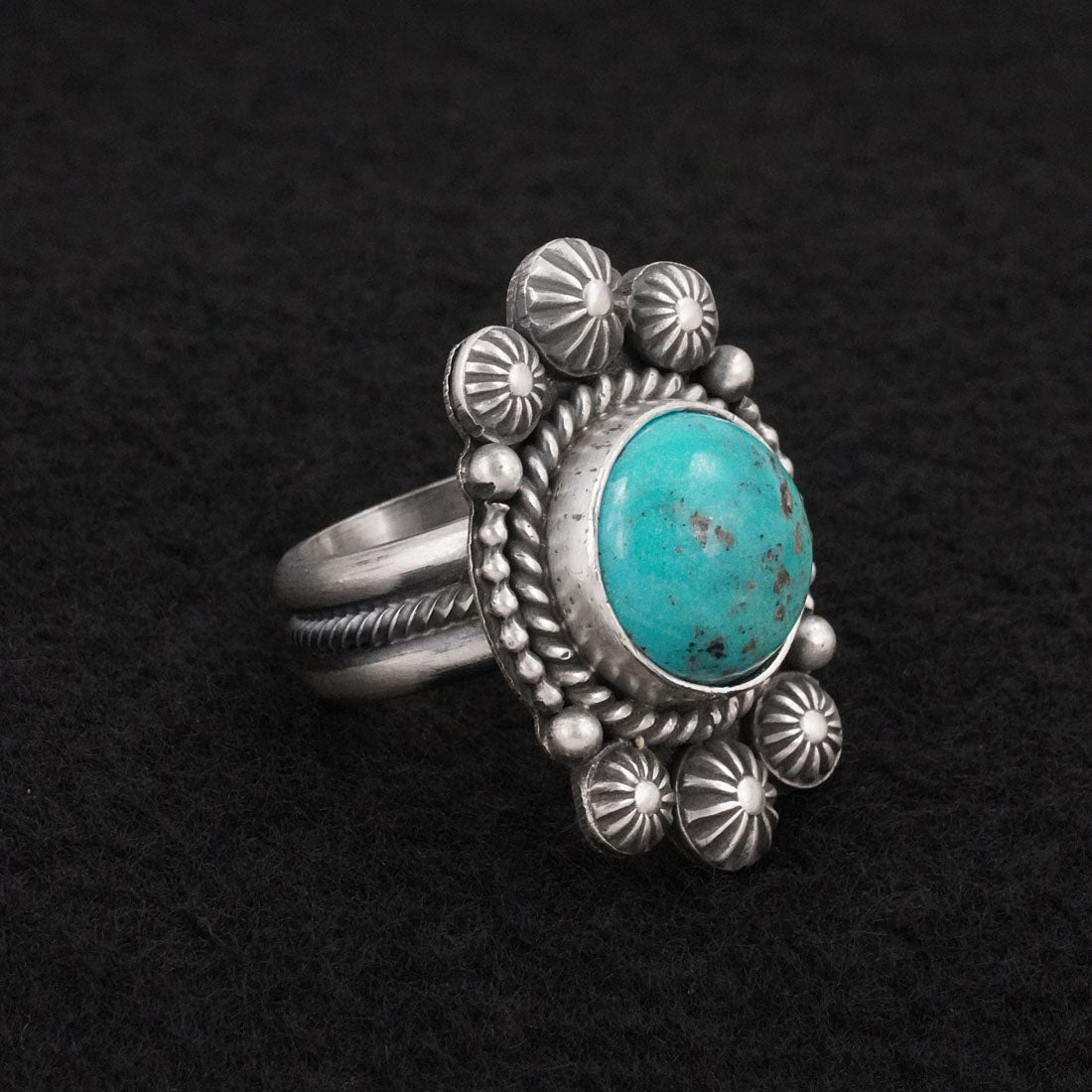 Michael Calladitto Turquoise & Sterling Silver Ring Size 8