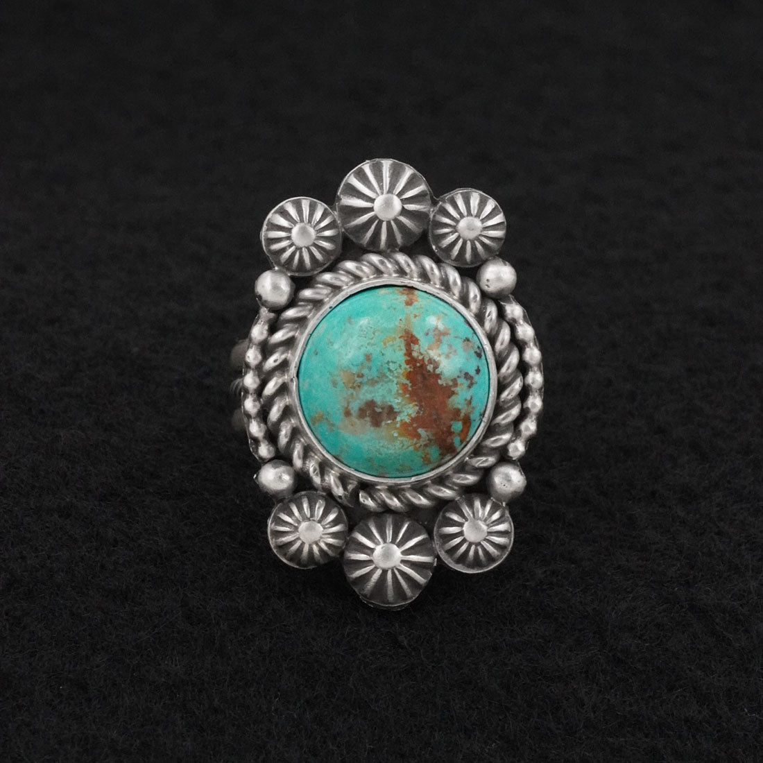 Michael Calladitto Turquoise & Sterling Silver Ring Size 8.5