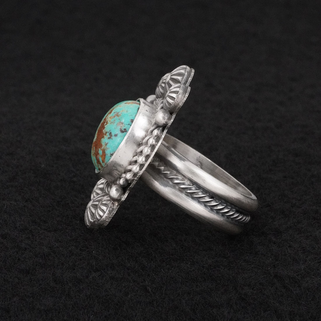 Michael Calladitto Turquoise & Sterling Silver Ring Size 8.5