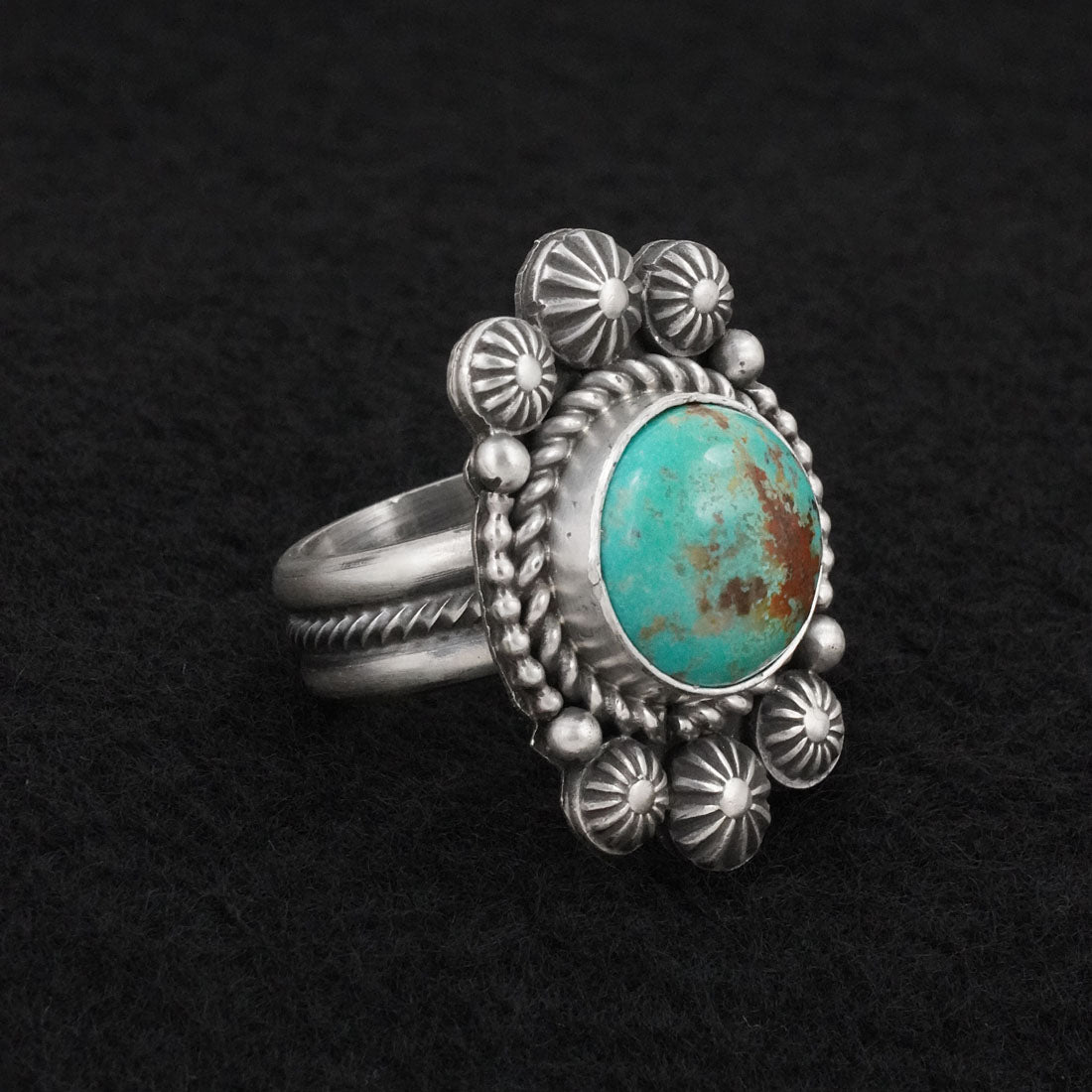 Michael Calladitto Turquoise & Sterling Silver Ring Size 8.5