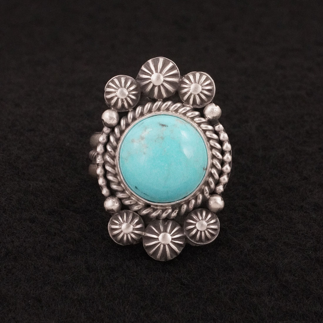 Michael Calladitto Turquoise & Sterling Silver Ring Size 9