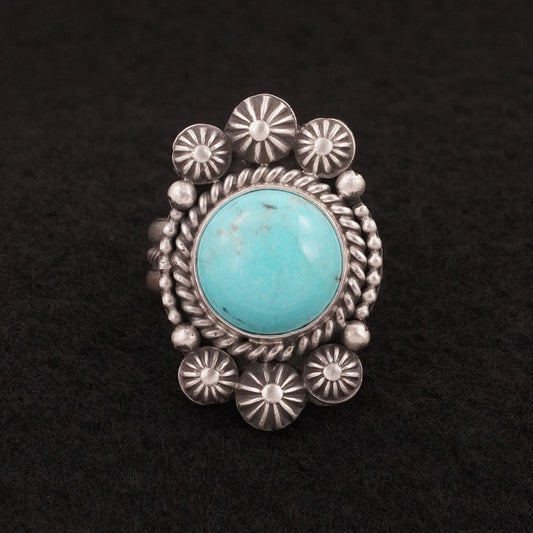 Michael Calladitto Turquoise & Sterling Silver Ring Size 9