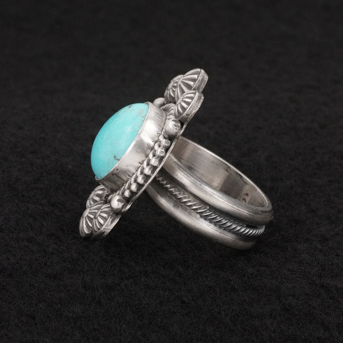 Michael Calladitto Turquoise & Sterling Silver Ring Size 9