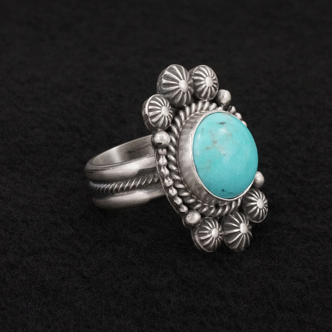 Michael Calladitto Turquoise & Sterling Silver Ring Size 9