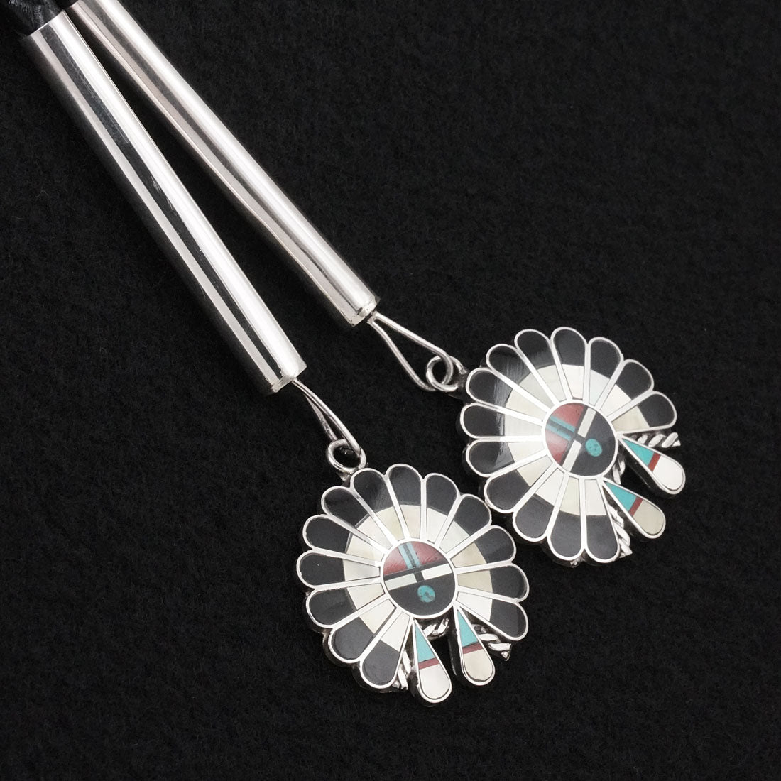 April Unkestine Multi-Stone & Sterling Silver Bolo Tie