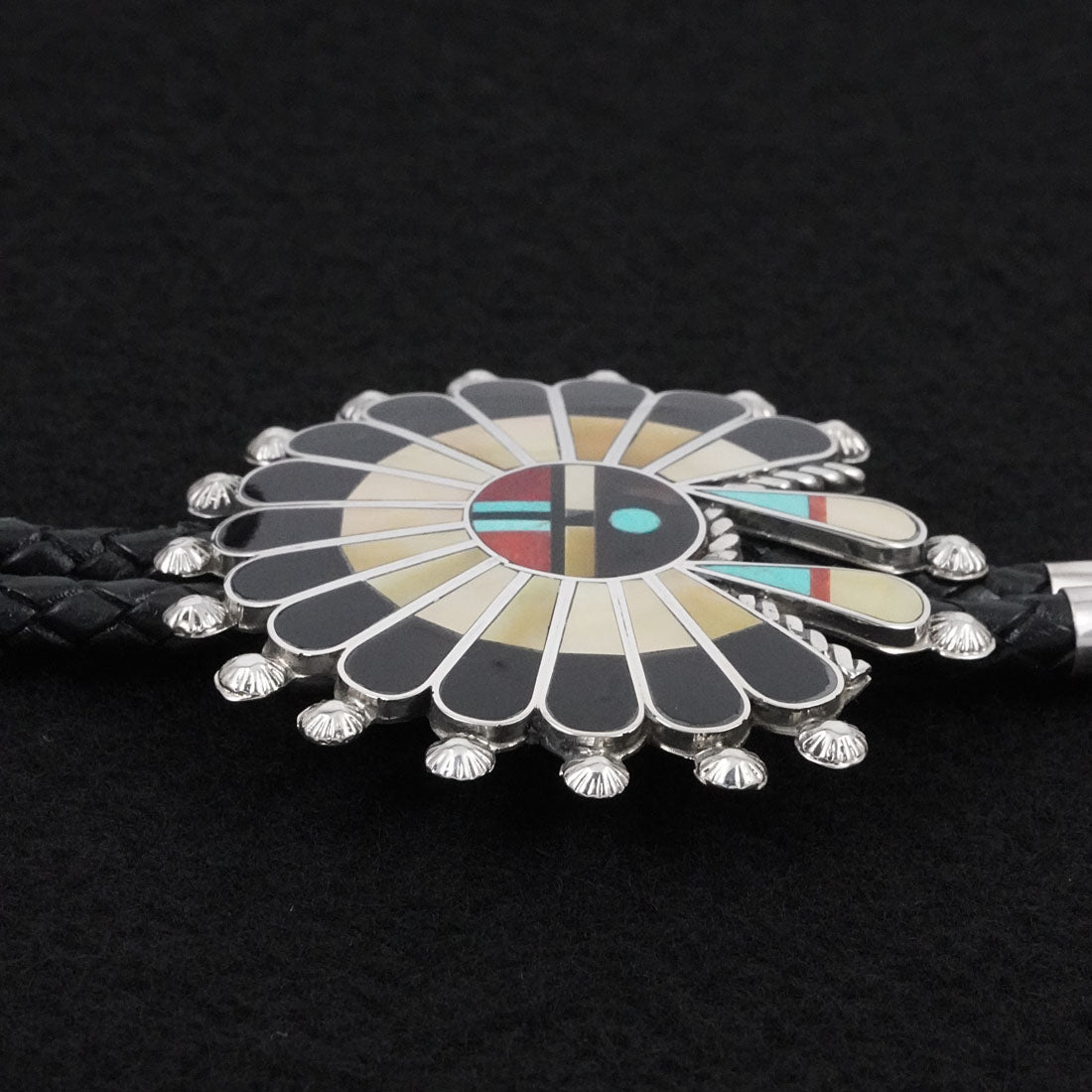 April Unkestine Multi-Stone & Sterling Silver Bolo Tie