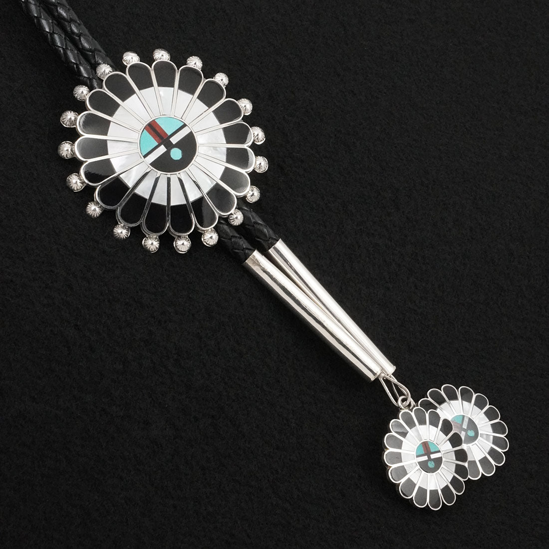 April Unkestine Multi-Stone & Sterling Silver Bolo Tie