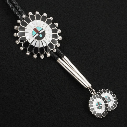 April Unkestine Multi-Stone & Sterling Silver Bolo Tie
