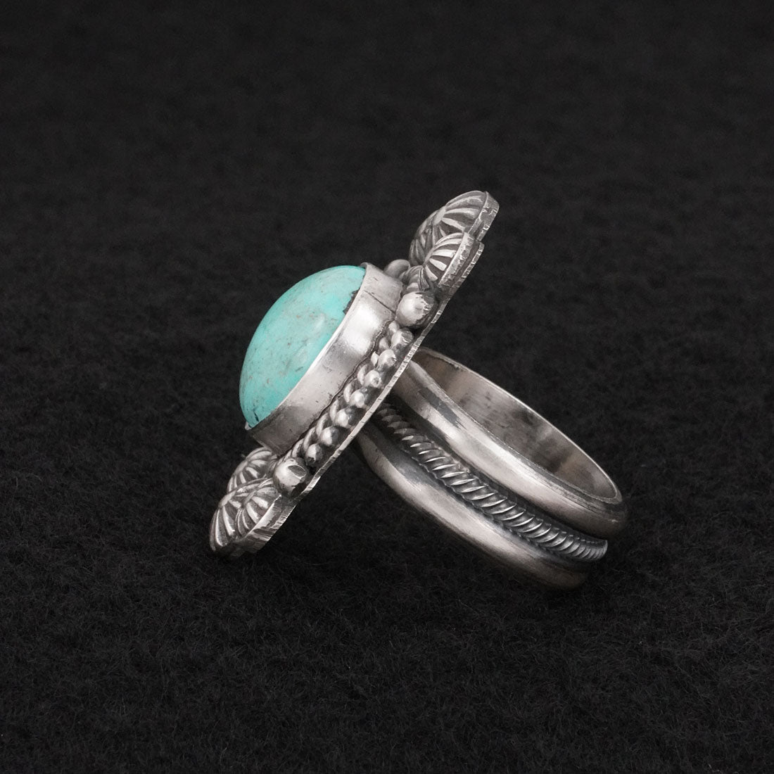 Michael Calladitto Turquoise & Sterling Silver Ring Size 7