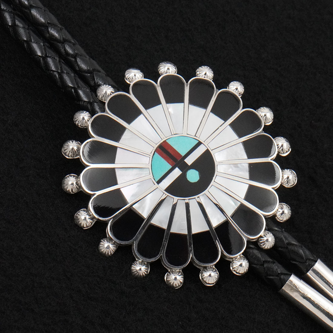 April Unkestine Multi-Stone & Sterling Silver Bolo Tie