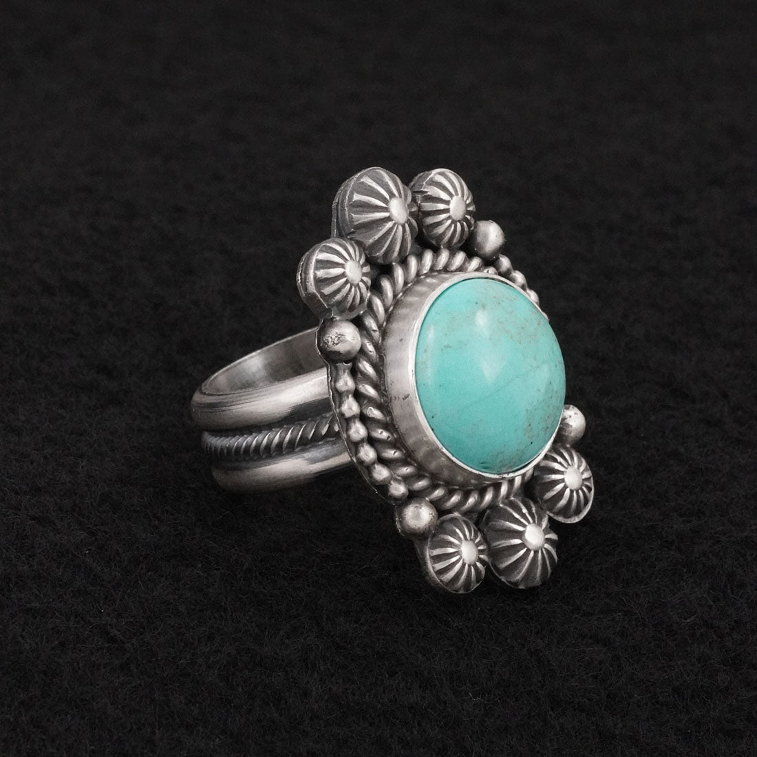 Michael Calladitto Turquoise & Sterling Silver Ring Size 7
