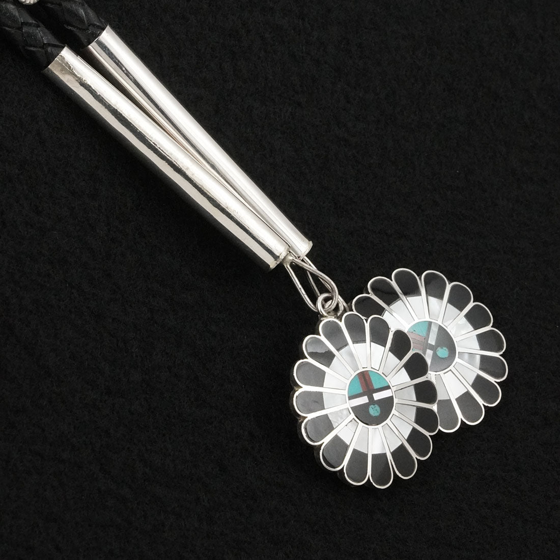 April Unkestine Multi-Stone & Sterling Silver Bolo Tie
