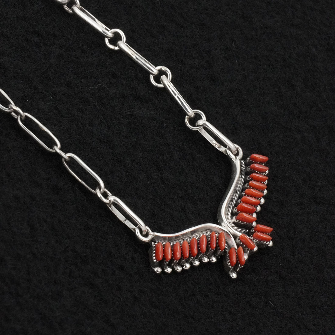 Mildred Ukestine Coral & Sterling Silver Necklace Set