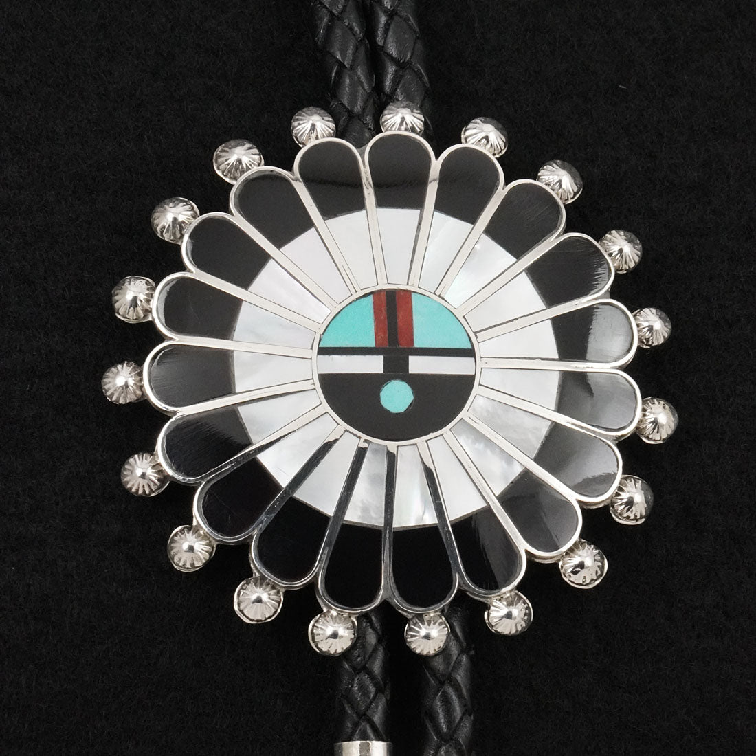 April Unkestine Multi-Stone & Sterling Silver Bolo Tie