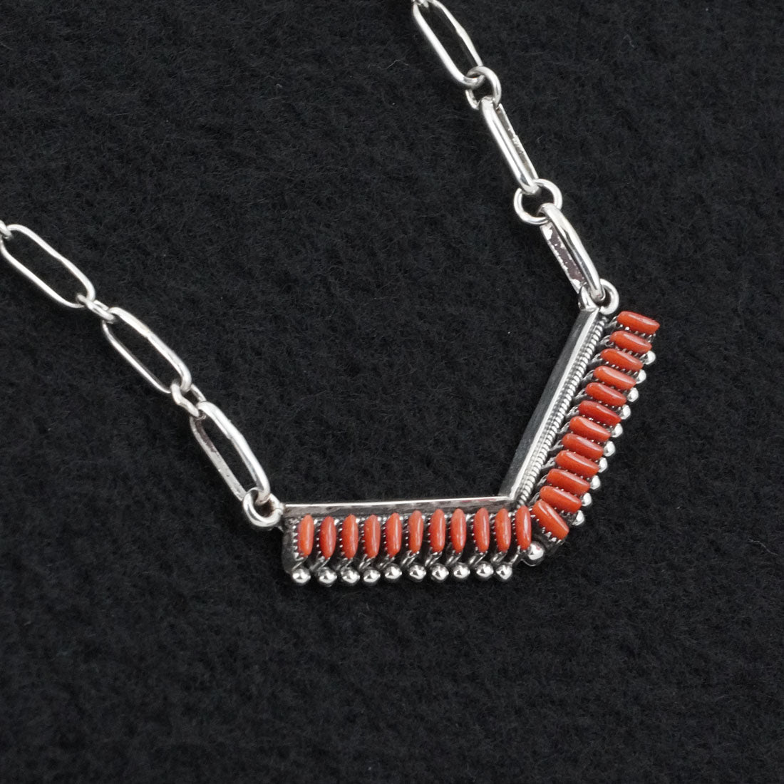 Mildred Ukestine Coral & Sterling Silver Necklace Set