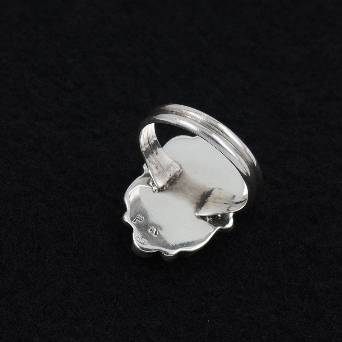 Priscilla Reeder Coral & Sterling Silver Ring Sz. 9
