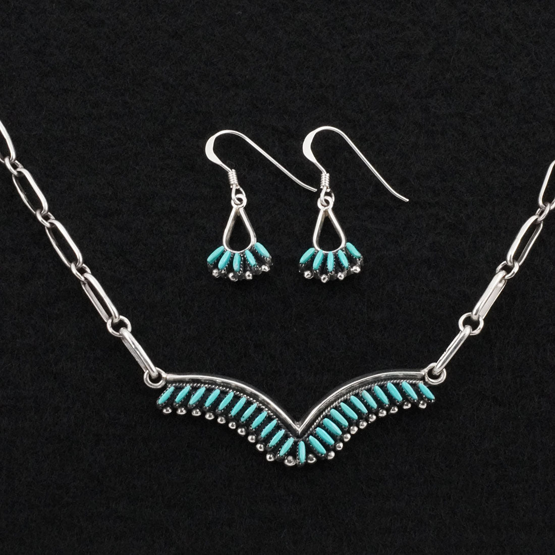 Mildred Ukestine Turquoise & Sterling Silver Necklace Set