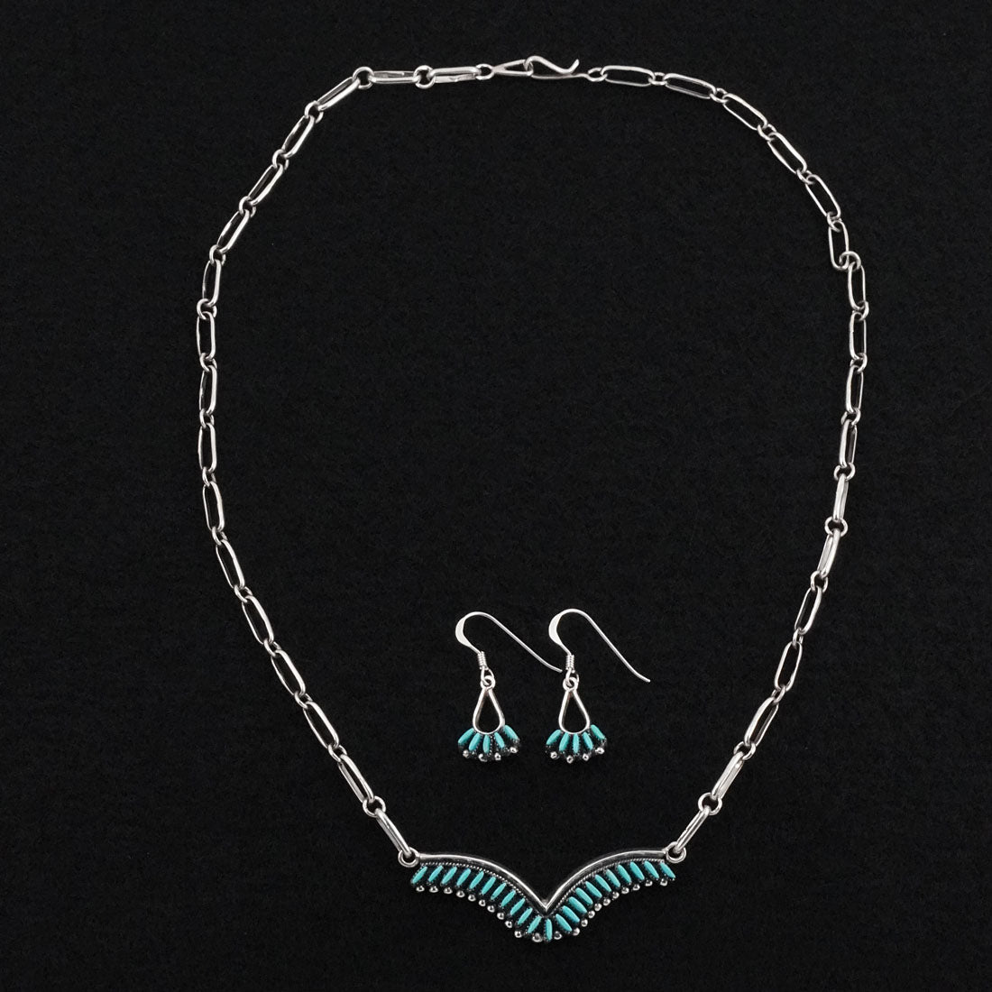 Mildred Ukestine Turquoise & Sterling Silver Necklace Set