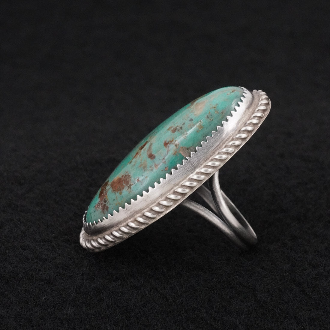 Leslie Nez Turquoise & Sterling Silver Ring Size 7