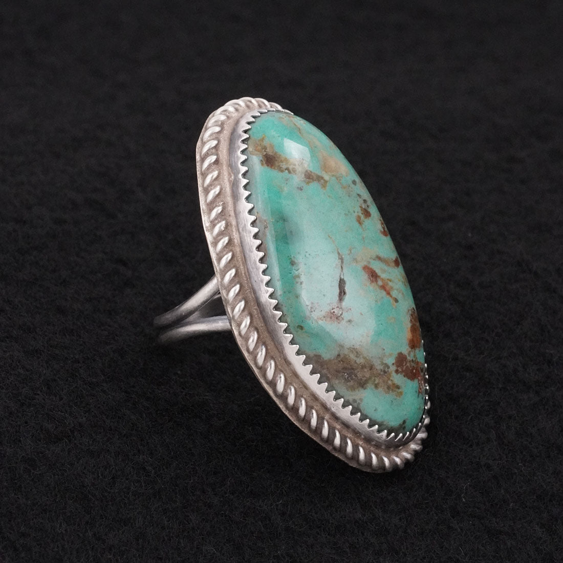 Leslie Nez Turquoise & Sterling Silver Ring Size 7