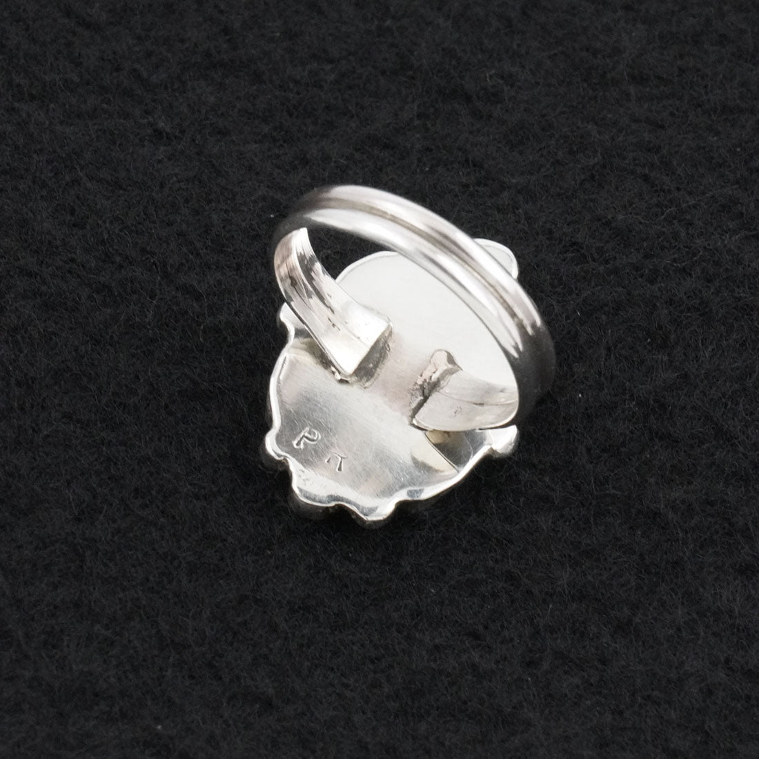 Priscilla Reeder Coral & Sterling Silver Ring Sz. 8