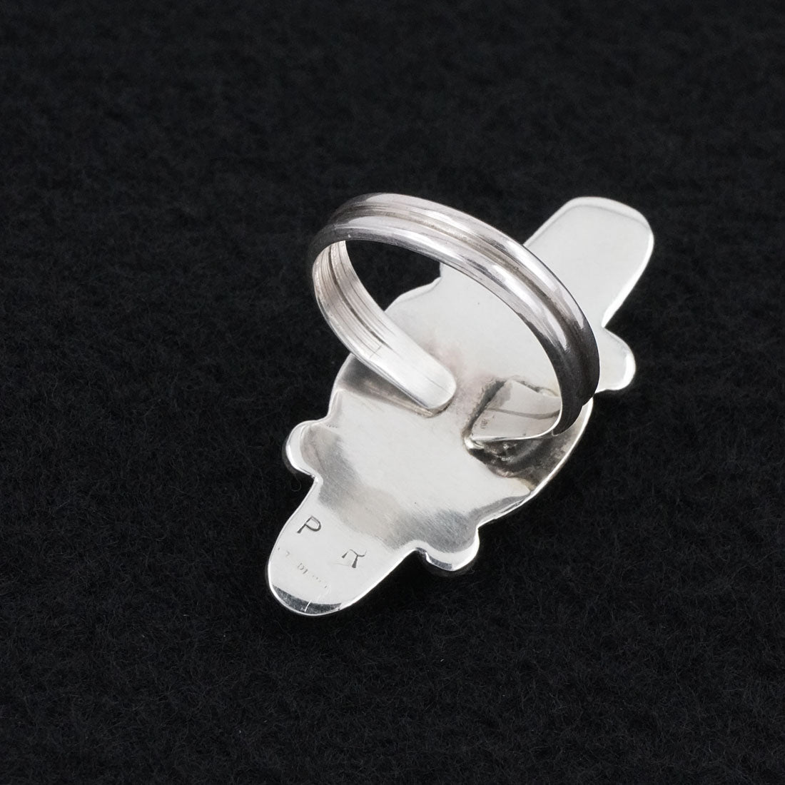Priscilla Reeder Coral & Sterling Silver Ring Adjustable