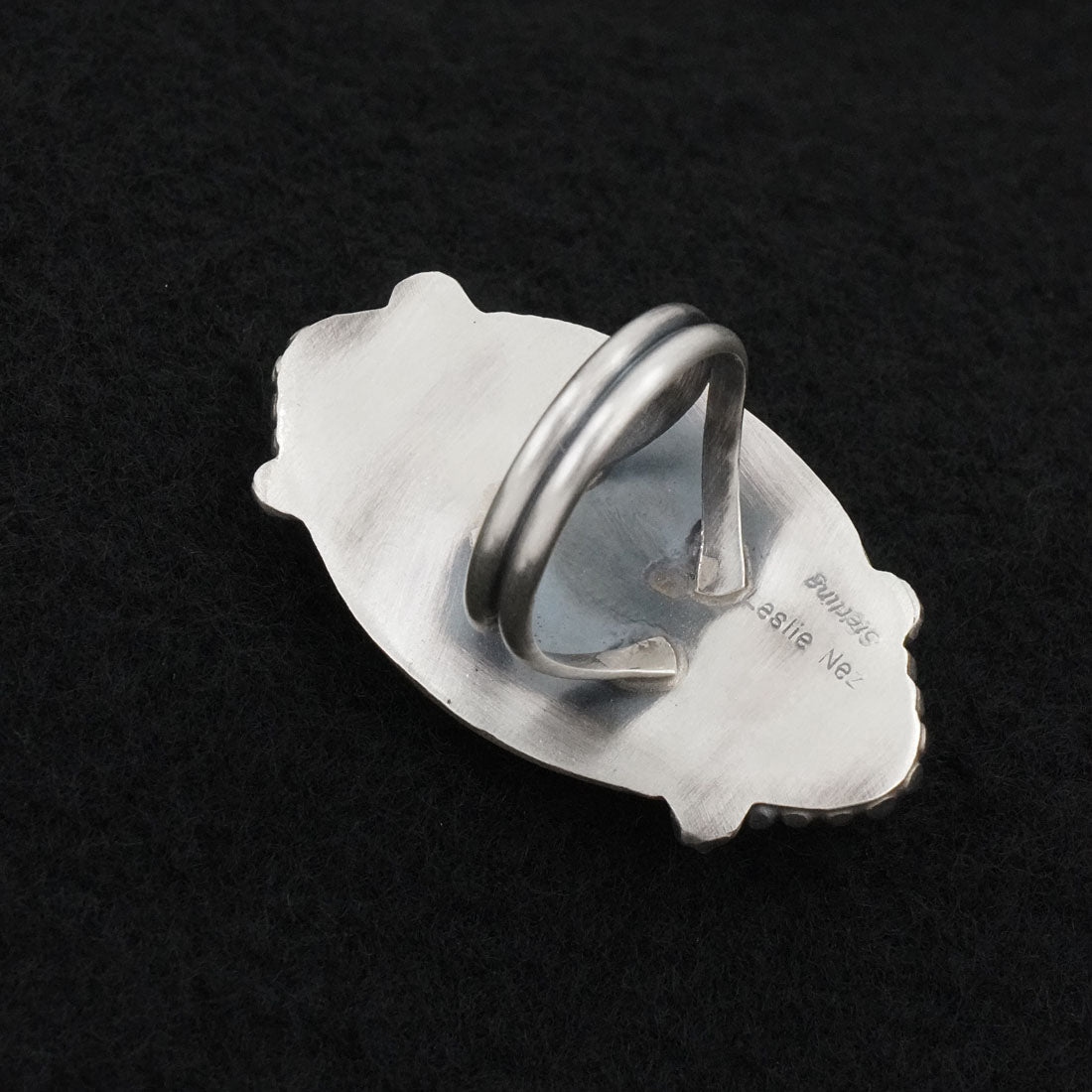 Leslie Nez Turquoise & Sterling Silver Ring Size 7.5