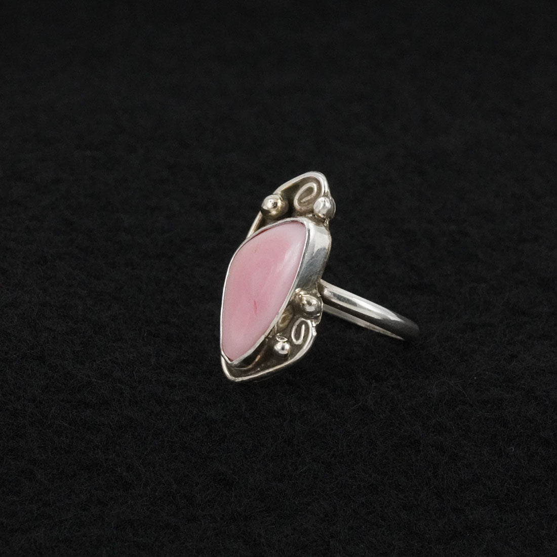 Priscilla Reeder Pink Conch & Sterling Silver Ring Sz. 6