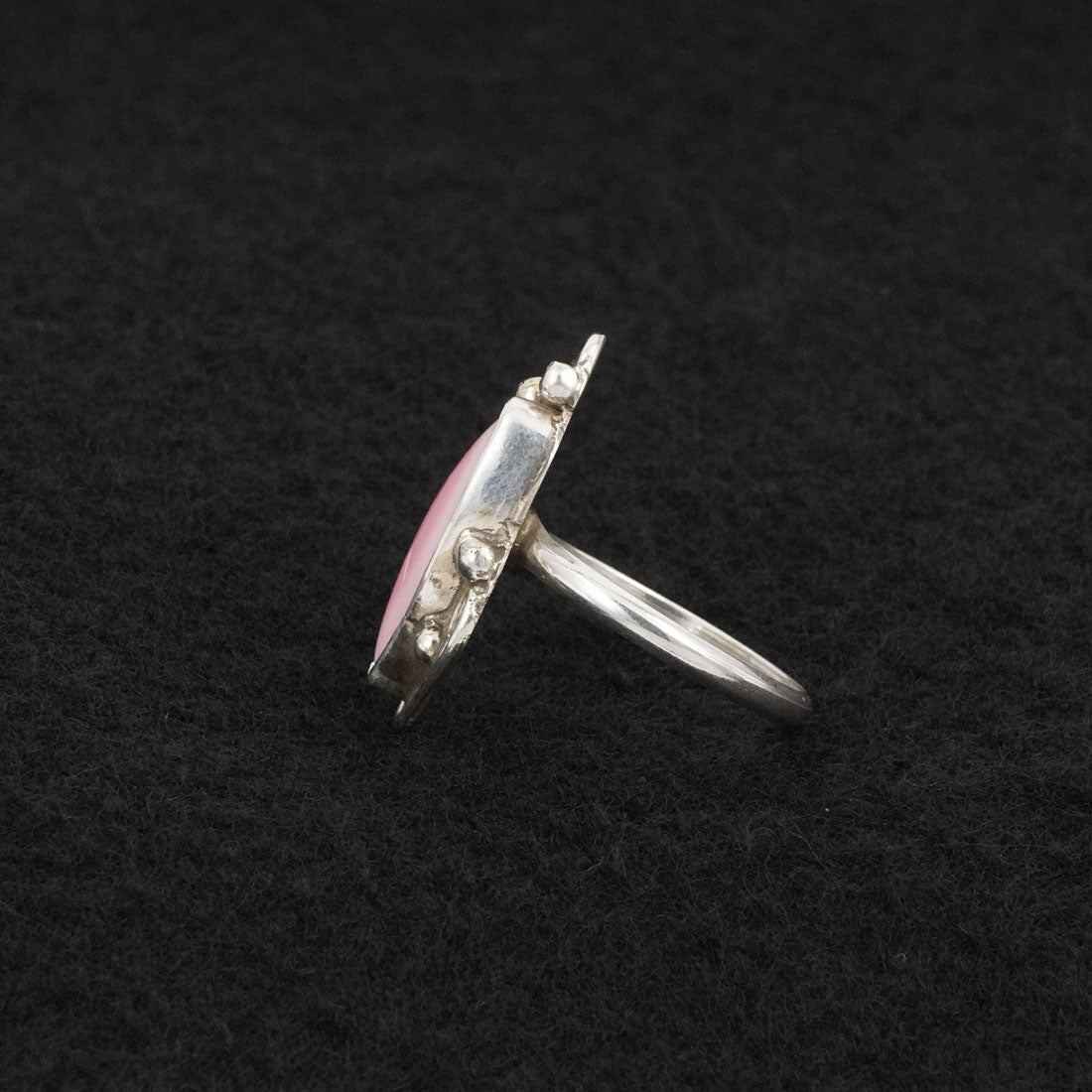Priscilla Reeder Pink Conch & Sterling Silver Ring Sz. 6