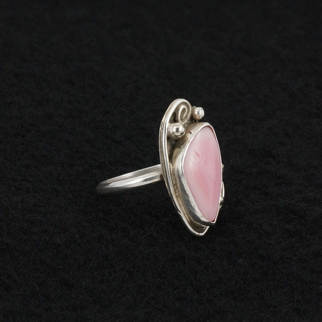 Priscilla Reeder Pink Conch & Sterling Silver Ring Sz. 6