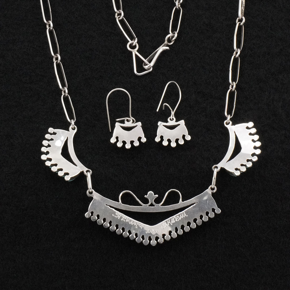 Stewart Nakatewa Turquoise & Sterling Silver Necklace Set
