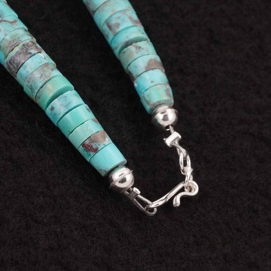 Lupe Lavato Turquoise, Spiny Oyster & Sterling Silver Necklace 20"