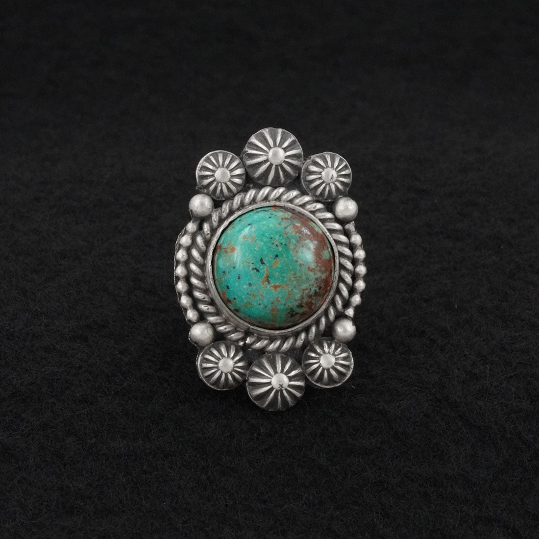 Michael Calladitto Turquoise & Sterling Silver Ring Size 6.5