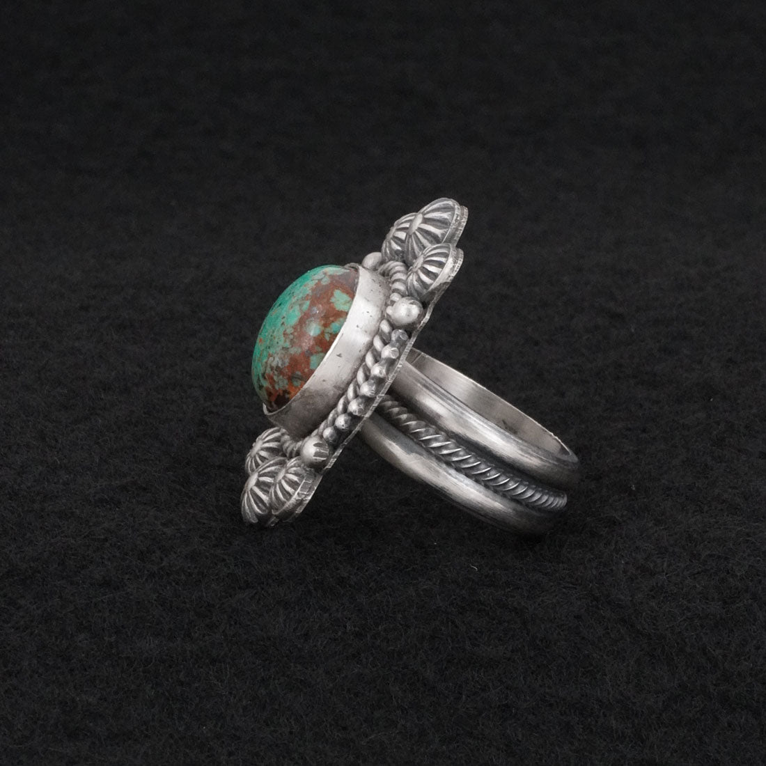 Michael Calladitto Turquoise & Sterling Silver Ring Size 6.5